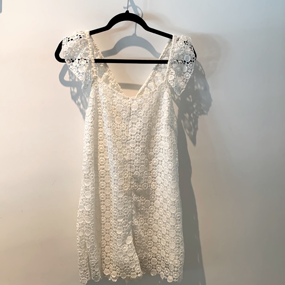White Eyelet Romper Medium